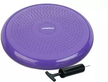 Relaxdays Balance Pad Sitzkissen lila, PVC, 3er-Set mit Luftpumpe