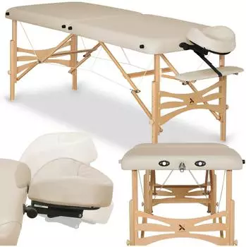 Habys Panda Massageliege klappbar, höhenverstellbar, Vollholz, beige, 180x70cm (G-SKPDRK70AK033A000ZN2ZS)