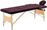 vidaXL Massageliege Klappbar 3-Zonen mit Holzgestell Bordeaux-Lila