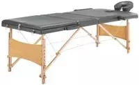 vidaXL Massageliege 3-Zonen Holzgestell Anthrazit 186x68 cm