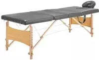vidaXL Massageliege 4-Zonen Holzgestell Anthrazit 186x68 cm