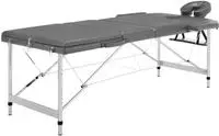 vidaXL Massagetisch mit 3 Zonen Aluminiumrahmen Anthrazit 186&times;68 cm
