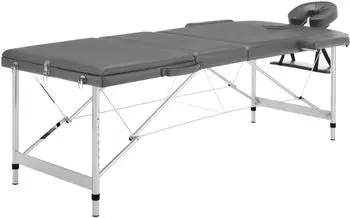 vidaXL Massagetisch 3 Zonen, Aluminiumrahmen, anthrazit, 186&times;68cm (110175)