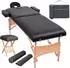 vidaXL Massageliege 2-Zonen klappbar mit Hocker, 10cm Sitz, schwarz