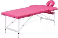 vidaXL Massageliege Klappbar 2-Zonen mit Aluminiumgestell Rosa