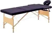 vidaXL Massageliege Klappbar 3-Zonen mit Holzgestell Lila