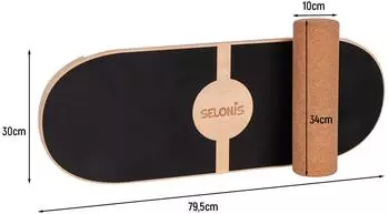 Selonis Balance Board aus Holz f&uuml;r Erwachsene und Kinder (BB-100X)