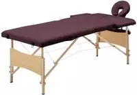 vidaXL Massageliege Klappbar 2-Zonen mit Holzgestell Bordeaux-Lila