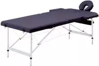 vidaXL Massageliege Klappbar 2-Zonen mit Aluminiumgestell Lila