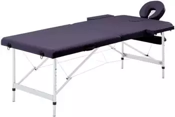 vidaXL Massageliege klappbar, 2-Zonen, Aluminiumgestell, lila (110195)