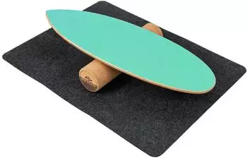 Costway Balance Board aus Holz mit Korkrolle, 8-lagig, gr&uuml;n