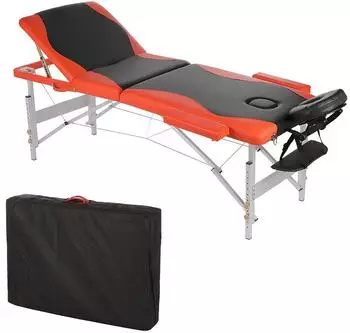 Mucola Massageliege 3-Zonen, Aluminium, schwarz/orange (mit Tasche)