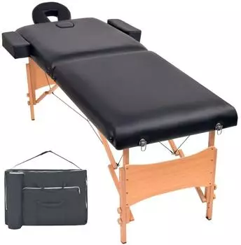 vidaXL Massageliege 2-Zonen klappbar 10cm schwarz (110151)
