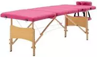 vidaXL Massageliege Klappbar 4-Zonen mit Holzgestell Rosa