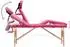 vidaXL Massageliege klappbar, 4-Zonen, Holzgestell, rosa (110191)