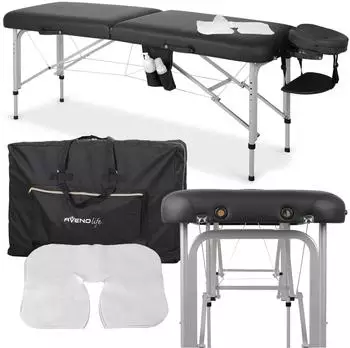 Habys Vera Massageliege klappbar, Aluminium, schwarz, 185x60cm (K515)