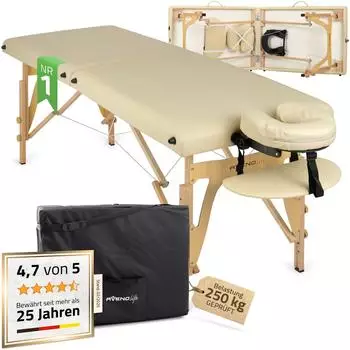 Habys Sonia klappbare Massageliege 2 Zonen, Vollholz, 165x60cm (K533)