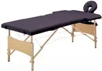vidaXL Massageliege Klappbar 2-Zonen mit Holzgestell Lila