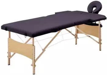vidaXL Massageliege klappbar, 2 Zonen, Holzgestell, lila (110186)