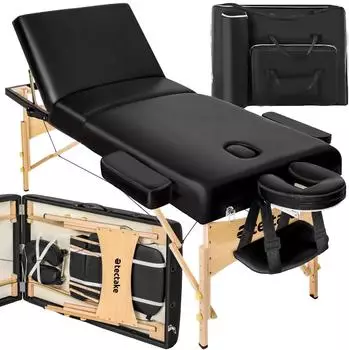 TecTake Massageliege Somwang klappbar, 7,5cm Polsterung, schwarz (Somwang)