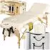 TecTake Massageliege 3 Zonen, Holzgestell, beige, 218x102x90cm