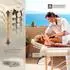 TecTake Massageliege 3 Zonen, Holzgestell, beige, 218x102x90cm