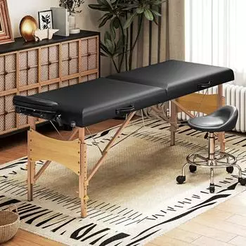 HomCom Massageliege 2 Zonen, klappbar, h&ouml;henverstellbar, 70cm breit, schwarz (503-029V00BK)