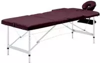 vidaXL Massagetisch Klappbar 3 Zonen Aluminium Dunkellila