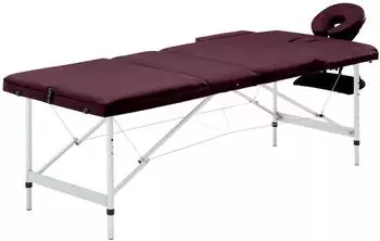 vidaXL Klappbare Massageliege 3 Zonen Aluminium dunkellila (110199)