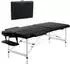 HomCom Massageliege 2 Zonen, klappbar, höhenverstellbar, Kunstleder, schwarz (700-077BK)
