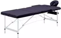 vidaXL Massageliege Klappbar 3-Zonen mit Aluminiumgestell Lila