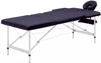 vidaXL Massageliege klappbar, 3-Zonen, Aluminiumgestell, lila (110198)