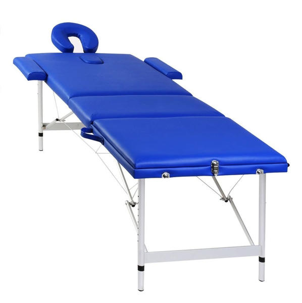 vidaXL Therapy Table 3 Zones Aluminium blue