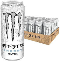 Monster Energy Ultra White, 24x500 ml, Einweg-Dose, Zero Zucker und Zero Kalorien