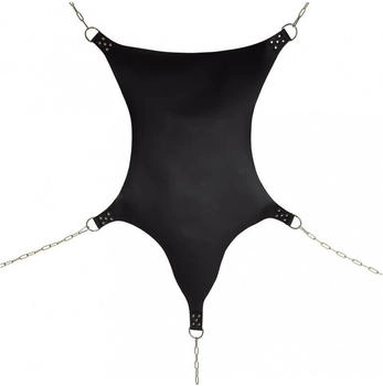Rimba Liebesschaukel mit 5 D-Ringen Leder Schwarz