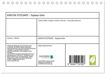 Calvendo EROTIK FOTOART Topless Girls (Tischkalender 2026 DIN A5 quer) (ISBN: 978-3-457-52720-7)