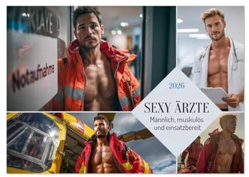 Calvendo SEXY ÄRZTE Männlich muskulös und einsatzbereit (Tischkalender 2026 DIN A5 quer)