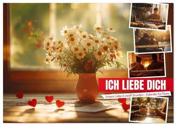 Calvendo ICH LIEBE DICH Unsere Liebe in zwölf Gründen (Tischkalender 2026 DIN A5 quer) Monatskalender / Kalender von MB Fotografie/