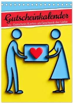 Calvendo Gutscheinkalender Gutschein Karten als Geschenk der Liebe (Tischkalender 2026 DIN A5 hoch) Monatskalender / Kalender von MB Fotografie/ Cal