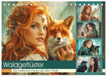 Calvendo Waldgeflüster. Die mystischen Frauen der alten Pfade (Tischkalender 2026 DIN A5 quer) Monatskalender / Kalender von Rose Hurley/