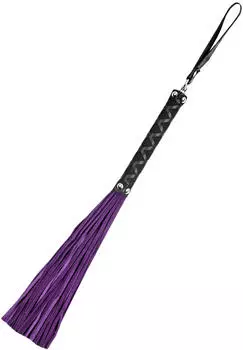 Rimba Kleine Peitsche mit 30 Str&auml;ngen Lila Schwarz 35 cm