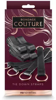 NS Novelties Bondage Couture Tie Down Straps Black