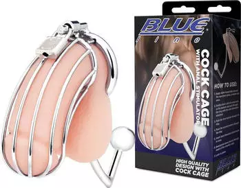 Blue Line C&B GEAR Cock Cage with Anal Stimulator