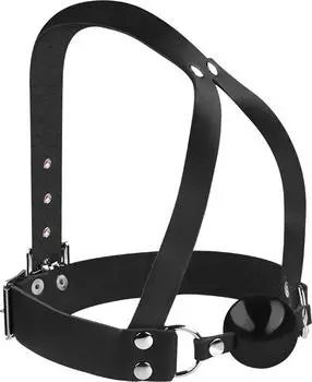 Rimba Ball Gag mit Kopfriemen Schwarz &Oslash; 4,4 cm