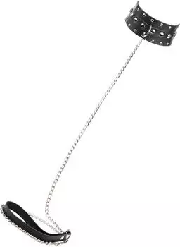 Rimba Halsband mit Nieten und Ketten Schwarz