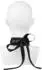 Rimba Satin Look Halsband mit O-Ring Schwarz One Size