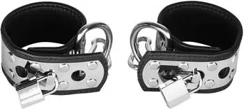 Rimba Handfessel mit Metallelement schwarz/silber