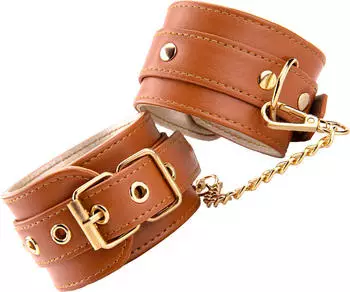 Dreamtoys Blaze Elite Ankle Cuffs Cognac Vegan Leather