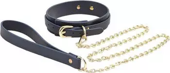 NS Novelties Bondage Couture Collar And Leash Blue