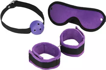 Rimba Soft Bondage Set Lila Schwarz 3 Teile